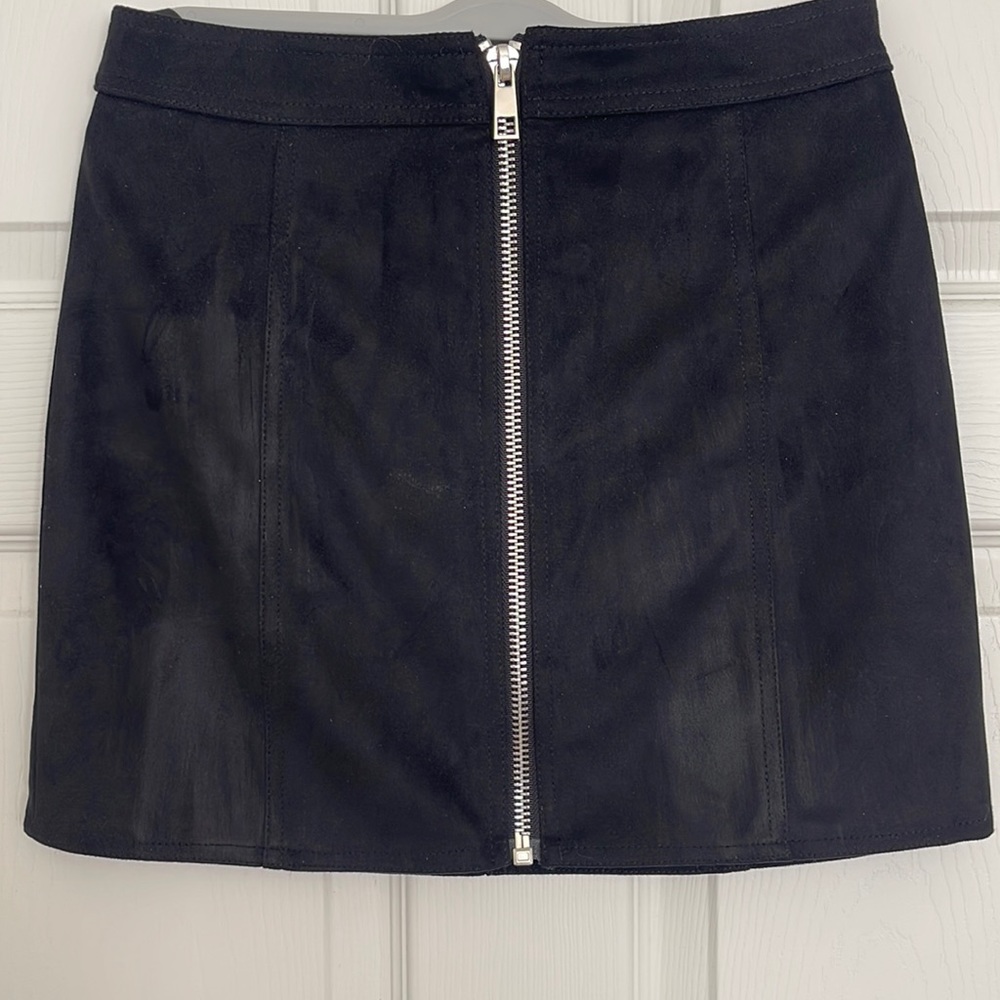 Suede mini skirt